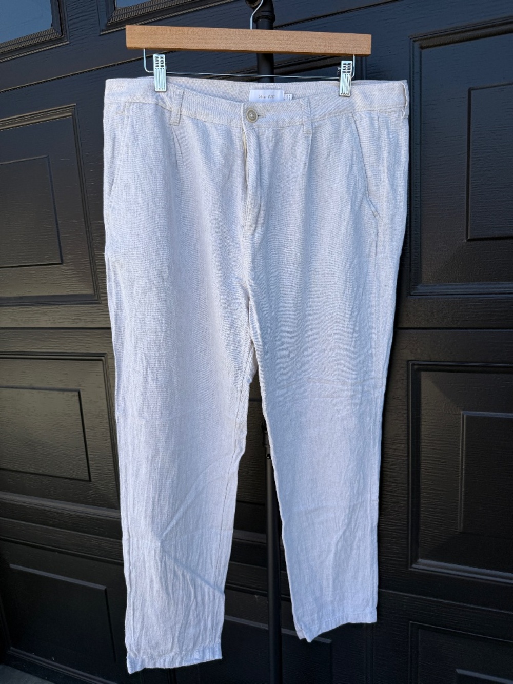 Used! Men's Porter & Ash Linen Blend Pants Size 34 Oatmeal Beige Casual Trousers